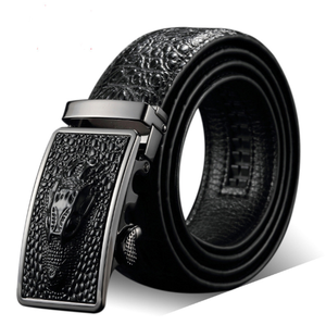 Ceinture authentique en cuir de crocodile neuf pour jeunes, boucle en alliage, sangles réglables à pression arrière - Product Image 6