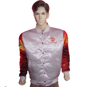 Parches de letras bordadas personalizadas Chaqueta de satén con bordado 3D vintage Chaqueta de alta calidad Chaqueta con logotipo personalizado para hombres - Product Image 3