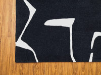 Tapis en laine de style marocain fait à la main noir et blanc lavable et rembourré pour salon chambre à manger et chambre d'enfants