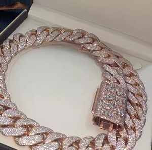 Hip Hop Chain S925 Sterling Silver VVS Clarity Moissanite Round Diamond Cuban Link <b>Infinity</b> Chain for Men From Wholesale Rate - Product Image 4