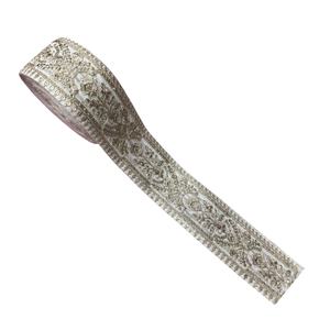 Cintas de encaje de red de diseñador de alta calidad, hilo de ganchillo con liga de lentejuelas bordadas, precio al por mayor para decoración de exportación de India - Product Image 1