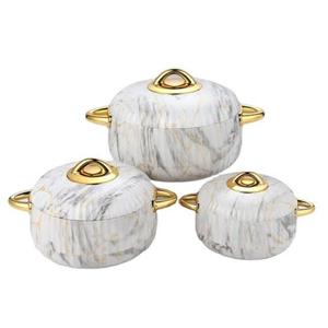 Récipient alimentaire incrustation d'os finition marmite couvercle martelé utilisation de restauration qualité Standard servant des aliments marmite arrondie - Product Image 5