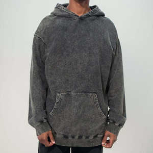 Personnalisé 420gsm Lourd Surdimensionné Lavage À L'Acide À Capuche Hommes Plus La Taille Vintage Uni Teint Poche Tie Dye Serviette Broderie Printemps - Product Image 4