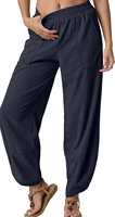 Pantalons Harem à Jambes Larges pour Femmes, Style Bohème, Décontracté, Ample, Palazzo, Taille Élastique, Poches, Nouveauté du Bangladesh, Vêtements Directement de l'Usine