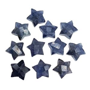 Piedra preciosa con forma de estrella facetada de iolita, piedra preciosa tallada a mano suelta de iolita Natural, Briolette de estrella para la fabricación de joyas, 10mm - Product Image 2