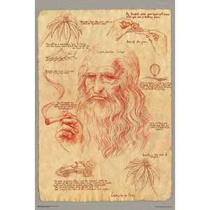 Famoso Póster de Leonardo Fumando Marihuana para Decoración de Pared - Product Image 1
