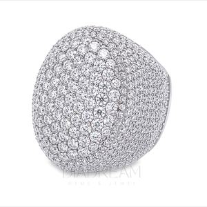 Bague Moissanite VVS Iced Out ronde taille brillante en argent sterling 925 Hip Hop magnifique bague accessoires pour hommes - Product Image 2