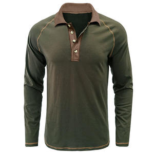 Chemise décontractée à manches longues pour homme, jersey de qualité supérieure, couleur unie, polyester/coton, séchage rapide, option de logo personnalisé, 180g - Product Image 2