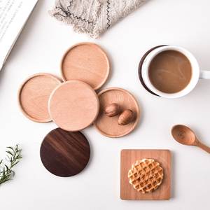Manteles Individuales Redondos de Madera y Posavasos Hechos de Madera de Caucho Natural, Estilo Único - Product Image 3