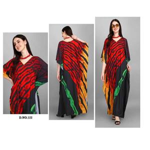 Caftan pakistanais indien à la mode et concepteur confortable en crêpe de polyester pour femmes pakistanais Collection de vêtements de plage au design lourd - Product Image 5