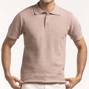 เสื้อโปโลถักเนื้อผ้าทอลายแบบสมาร์ทแคชวล ดูดีมีระดับ เสื้อโปโลถักเนื้อผ้าทอลายสำหรับผู้ชาย ดีไซน์ปกคลาสสิก - Product Image 3