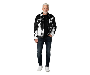 Nouveautés Veste de moto décontractée d'hiver pour homme en cuir véritable avec col montant en vraie fourrure de vache - Product Image 1