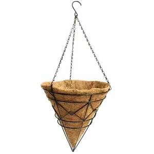 Jardinière suspendue en fer noir de qualité supérieure pour la décoration de la maison et du jardin. - Product Image 1