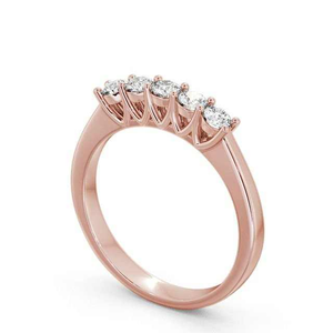 Shining Round Cut Lab Grown Diamond Five Stone Engagement <b>Ring</b> 14k <b>Gold</b> Women's Jewelry Romantic <b>Couple</b> Wedding <b>Rings</b> for Girls - Product Image 2