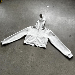 Vente en gros de sweats à capuche personnalisés de luxe vêtements pour femmes 100% coton polaire de haute qualité impression fermeture éclair vêtements de rue sweats à capuche pour femmes - Product Image 2