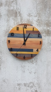 Reloj de pared Art Deco moderno hecho a mano, elegante, personalizado, bloque de madera de bambú verde, pintura decorativa, boda, cumpleaños - Product Image 2