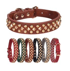 ปลอกคอสุนัขหนังพรีเมี่ยม DD ปลอกคอสัตว์เลี้ยงนุ่มสบาย - Product Image 1