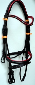 Tambor inteligente de cuero teñido Snaffle Horse Bridle Girth Western Horse Boots Hebillas de acero inoxidable Incluidas Riendas de cuero - Product Image 5
