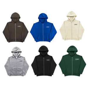 Gris oscuro Boxy Fit Luxury Custom Blank Zip Up Hoodie Drop Shoulder Oversize Hoodies - Product Image 5