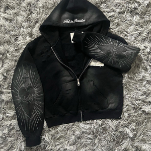 Hip Hop Heavyweight 100% algodón polar de gran tamaño Vintage ácido lavado Sudadera con capucha logotipo personalizado sudaderas con capucha para el invierno - Product Image 2