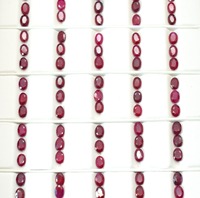 Rubis naturel 6*4mm taille ovale Madagascar pierre précieuse en vrac pour la fabrication de bijoux chauffé avec des bijoux en rubis naturel