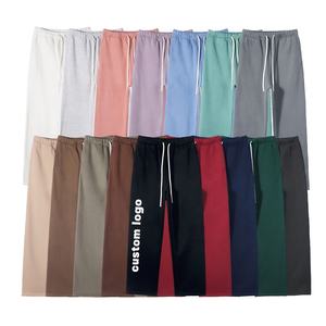 กางเกงจ็อกเกอร์สำหรับผู้ชายกางเกงทรงหลวมผ้าขนแกะสีล้วนปักและ500gsm พัฟตามสั่ง - Product Image 3