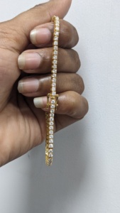 Certified Trendy <b>Rapper</b> Hip Hop Jewelry VVS 3mm 10k Gold Heart Luxury Iced Moissanite Tennis <b>Chain</b> Bracelet Women's Best - Product Image 5