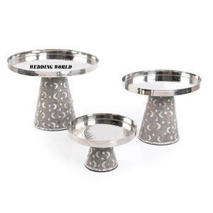 Juego de tres cuencos de chocolate de metal con soporte árabe, forma redonda, cuenco decorativo para dulces, cuenco de chocolate nuevo y elegante de alta calidad - Product Image 1