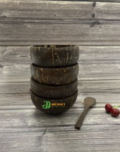 ชามกะลามะพร้าวพร้อมส้อมและช้อนชามทำมือ100% มะพร้าวธรรมชาติผลิตในเวียดนามเป็นมิตรต่อสิ่งแวดล้อม - Product Image 5