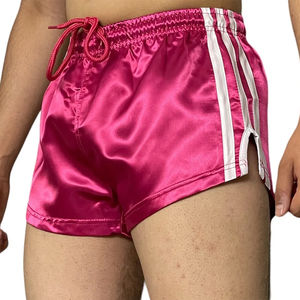 Short décontracté en satin pour hommes respirant Nylon Workout Fitness Athletic Sports Shorts Cordon de serrage Taille Motif solide Polyester Made - Product Image 5
