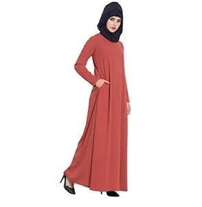 Лидер продаж, Арабская женская исламская одежда с длинным рукавом, Женская скромная мусульманская абайя, однотонная мусульманская абайя