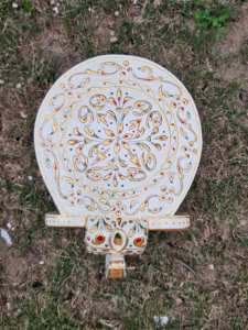 Tabouret éléphant en bois Rajasthani Meenakari Peint Accent Décoratif Fabriqué À La Main Art Traditionnel Meuble pour La Décoration Intérieure - Product Image 6