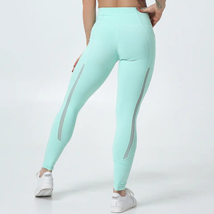 Pantalon de yoga marron pour femmes personnalisé de haute qualité Leggings extensibles antibactériens respirants en vente sur des vêtements de sport taille haute - Product Image 5