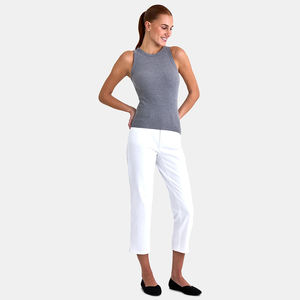Camiseta sin mangas acanalada de desgaste activo y Fitness para mujer, chaleco de entrenamiento de gimnasio de verano de Color gris, Camiseta de algodón para correr y Yoga para mujer - Product Image 5