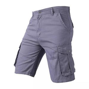 Pantalones cortos cargo multibolsillo para hombre, pantalones cortos tácticos informales de algodón verde para hombre, pantalones cortos - Product Image 5