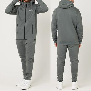 ชุดวอร์มผู้ชายสำหรับฤดูหนาว ชุดเซ็ตเสื้อฮู้ดและกางเกงวอร์มผ้าฟลีซคอตตอน 100% แบบมีซิปสั่งทำพิเศษสำหรับผู้ชาย - Product Image 6