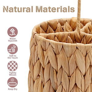 Natural Fiber Kitchen Organizer With Handwoven Water Hyacinth Spoon <b>Holder</b> Providing Stylish Storage For Everyday Essentials - Product Image 6