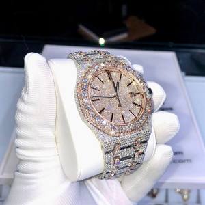 นาฬิกาผู้ชายสายหนัง Moissanite สไตล์ฮิปฮอปดิจิตอลหรูหราสไตล์ฮิปฮอป - Product Image 1