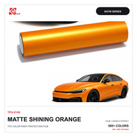 Film de protection TPU mat PPF pour carrosserie automobile, film de changement de couleur orange brillant pour les ateliers de detailing automobile