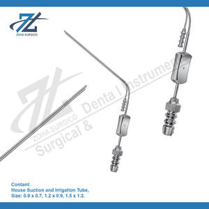 Tube de canule d'irrigation par aspiration HOUSE, instruments chirurgicaux de base en acier inoxydable 1.2x0.9 par le principal fabricant pakistanais - Product Image 2