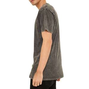 100% coton uni Vintage t-shirt hommes impression personnalisée broderie hommes lavage à l'acide t-shirt Streetwear - Product Image 3