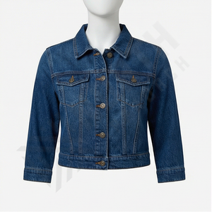 Chaqueta Vaquera Lisa Personalizada para Hombre, Nueva Chaqueta Vaquera Informal con Bolsillos Modernos y Cuello Camisero, Ropa Exterior al por Mayor - Product Image 1