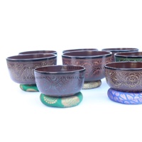 Cuenco Cantador de Aluminio Antiguo Personalizado para Terapia de Sonido y Meditación, Artesanía Metálica Grabada a Mano, Herramienta de Sanación ZNC India