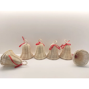 Adorno Navideño de Mimbre Natural en Forma de Campana, Decoración para Árboles, Hecho a Mano en Vietnam - Product Image 4