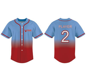 Maillot de baseball et de softball personnalisé, design de sublimation dégradé, uniforme d'équipe professionnelle avec logo, nom et numéro, OEM, chemises respirantes - Product Image 4