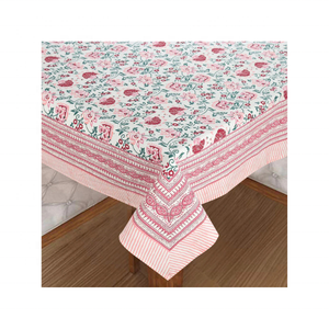 High Quality Handwoven Clear Printed Lightweight 100% Cotton Embroidered <b>Blue</b> 6ft Tablecloth for Weddings and Reception Tables - Product Image 1