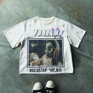 Camiseta de Felpa con Logotipo Personalizado del Fabricante, Lavado Ácido, 100% Algodón, Transpirable, de Secado Rápido, Doble Color, Corte Holgado - Product Image 6