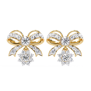 Boucles d'oreilles uniques en or 18 carats avec diamant de laboratoire, boucles d'oreilles de qualité supérieure - Product Image 1