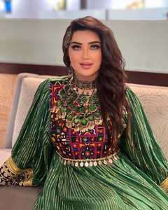 Vente chaude femmes qualité supérieure Afghan Kuchi robe dentelle bouton décoration taille naturelle lavable pour les fêtes de mariage - Product Image 5