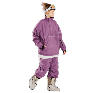 ชุดสกีสั่งทำราคาส่ง ชุดสกี OEM สำหรับกิจกรรมกลางแจ้ง ชุดสกีแบบกำหนดเอง ระบายอากาศได้ดี กันน้ำ เสื้อแจ็คเก็ตสกีสีม่วง - Product Image 3